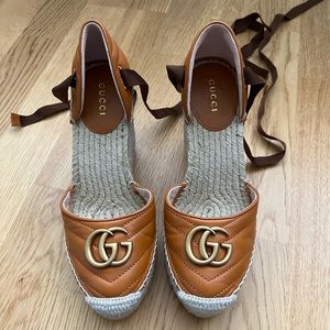 Gucci Leather Platform Espadrille (Wedge)
